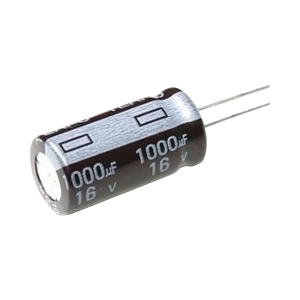 Capacitor electrolítico de aluminio, radial de 1000 µfd, 16, CE1000/16V, SYSCOM, Refacciones de Radiocomunicación