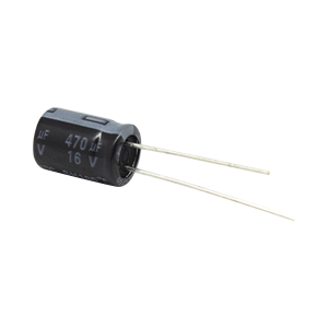 Capacitor electrolítico de aluminio, radial de 470 µfd, 16, CE470/16V, SYSCOM, Refacciones de Radiocomunicación