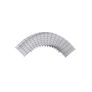 Curva pre-fabricada horizontal de 90° con medidas de 54 mm, CH-C90-54/300EZ, CHAROFIL, Charola de Cableado Estructurado