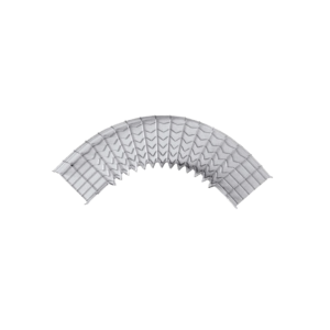 Curva pre-fabricada horizontal de 90° con medidas de 54 mm, CH-C90-54/150EZ, CHAROFIL, Charola de Cableado Estructurado