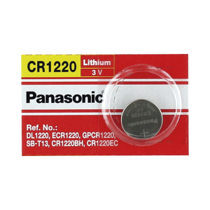 Batería de litio tipo moneda 3v @ 35mah / recomendado para, CR1220, PANASONIC, Energía de Automatización e Intrusión