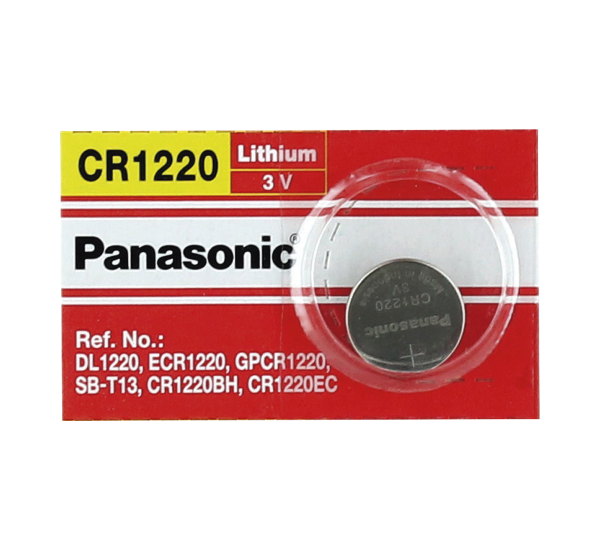 CR1220-h Batería de litio tipo moneda 3v @ 35mah / recomendado para, CR1220, PANASONIC, Energía de Automatización e Intrusión