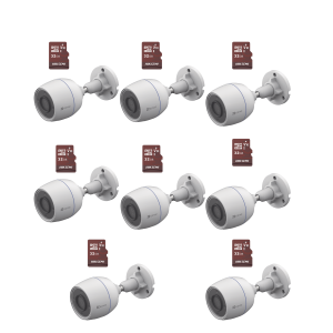 Kit de camaras wifi, incluye 8 piezas cs-h3c y 8 piezas, CS-H3C/KM8, EZVIZ, Kits- Sistemas Completos de Videovigilancia