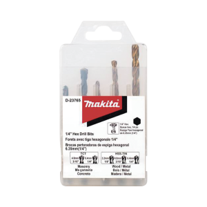Juego de 5 brocas con inserción hexagonal de 1/4". de, D-23765, MAKITA, Herramientas de Control  de Acceso