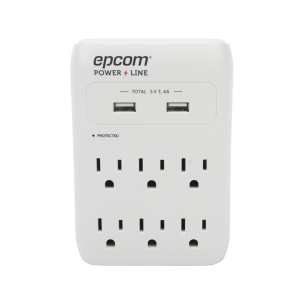 Multicontacto de pared 110 vca / supresor de picos 1080, EPLSPWUSB, EPCOM POWERLINE, Calidad de la Energía de Energía / Herramientas