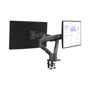 Montaje de escritorio articulado para 2 monitores de 27-34", G65-NB, EPCOM, Monitores Pantallas y Mobiliario de Videovigilancia