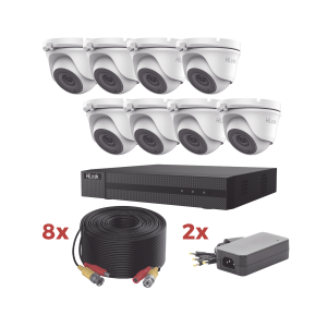 Kit turbohd / dvr 8 canales 1080p lite / 8 cámaras turret, HL1080P8E, HiLook by HIKVISION, Kits- Sistemas Completos de Videovigilancia