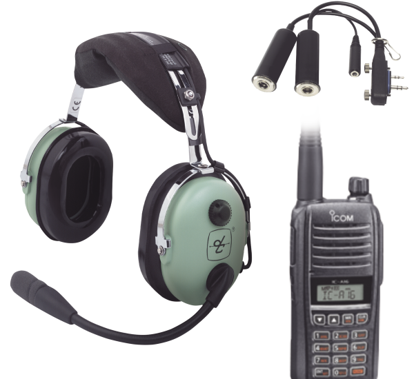 Kit radio portátil aéreo icom con auricular david clark, ICA16/21KIT, ICOM, Accesorios para ICOM de Radiocomunicación