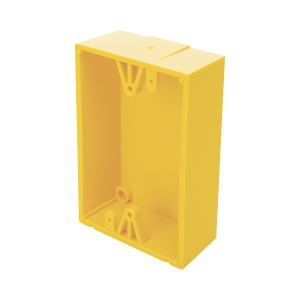 Caja trasera de montaje color amarillo para estaciones de, KIT-71100A-Y, STI, Dispositivos Convencionales de Detección  de Fuego