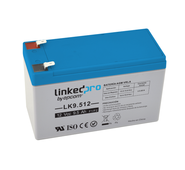 LK9.512-h Batería 12 vcc / 9.5 ah / ul / tecnología agm-vrla / para, LK9.512, LINKEDPRO BY EPCOM, Fuentes de Alimentación de Control de Acceso
