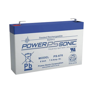 Batería 6v, 7ah, para respaldo, tecnologías agm/vrla, 5, PS-670-F1, POWER SONIC, Energía de Automatización e Intrusión