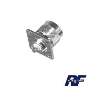 Conector n macho, para montaje en panel con 4 perforaciones, RFN-1041-1, RF INDUSTRIES,LTD, Conectores de Radiocomunicación