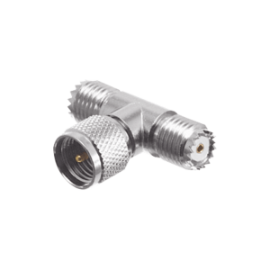 Adaptador en t de conector mini-uhf macho a doble mini-uhf, RFU-631, RF INDUSTRIES,LTD, Adaptadores de Radiocomunicación