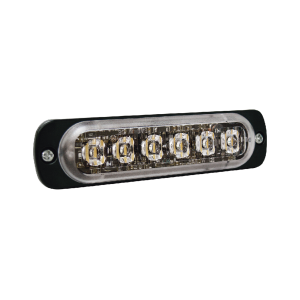 Luz auxiliar de 6 led, roja, bisel negro, lente, SP6R, SIGNALPRO, Luces Auxiliares Vehiculares de IoT / GPS / Telemática y Señalización Audiovisual