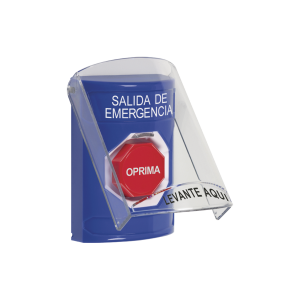 Botón de salida de emergencia, texto en español, tapa, SS2422EX-ES, STI, Accesorios de Automatización   e Intrusión