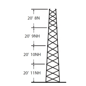 Torre especial autosoportada robusta de 24 m. linea ssv, SSV-24M-118, ROHN, Torres y Mástiles de Radiocomunicación