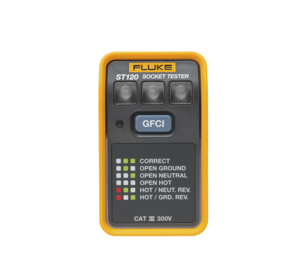 ST120-h Probador de tomacorriente eléctrico estándar o gfci, con, ST120, FLUKE, Ferreteria de Energía / Herramientas