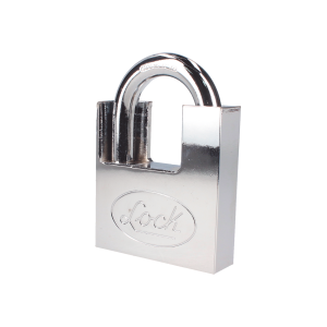 Candado de acero con guarda anti palanca/ acabado en cromo, SYS-L22-A40-DCSB, LOCK, Herramientas de Automatización e Intrusión