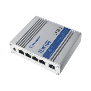 Switch industrial no-administrable 5 puertos gigabit, poe, TSW100, TELTONIKA, Networking de Redes e IT
